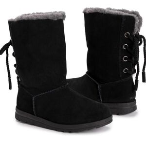 Muk Luks Black Suede Women's Boots